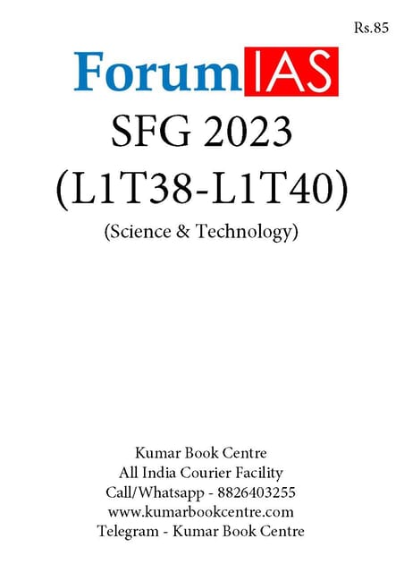 (Set) Forum IAS SFG Test 2023 - Level 1 Test 38 to 40 (Science & Technology) - [B/W PRINTOUT]