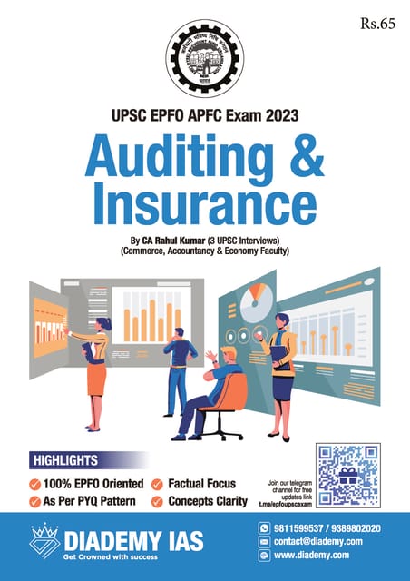 Auditing & Insurance - UPSC EPFO APFC Exam 2023 Printed Notes - Diademy IAS - [B/W PRINTOUT]