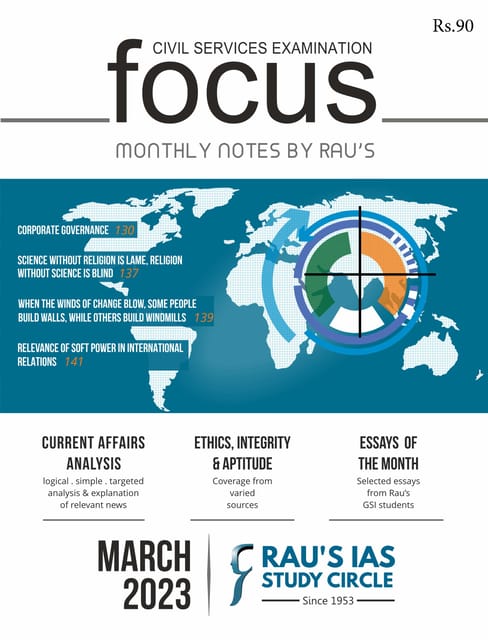 March 2023 - Rau's IAS Focus Monthly Current Affairs - [B/W PRINTOUT]