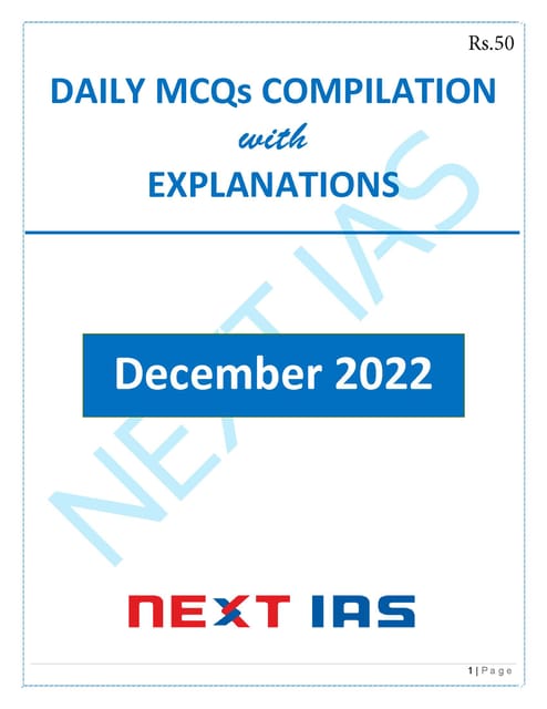 December 2022 - Next IAS Monthly MCQ Consolidation - [B/W PRINTOUT]