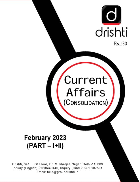 February 2023 - Drishti IAS Monthly Current Affairs - [B/W PRINTOUT]