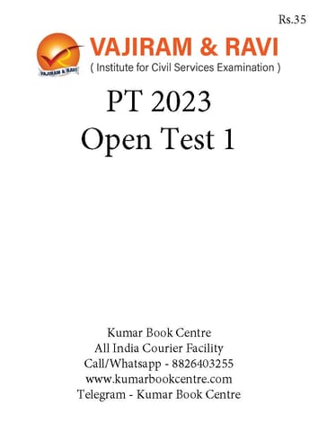 (Set) Vajiram & Ravi PT Test Series 2023 - Open Test 1 to 2 - [B/W PRINTOUT]