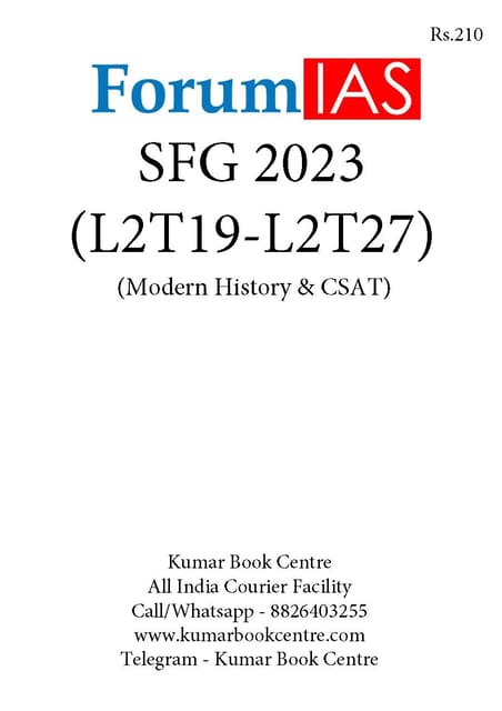 (Set) Forum IAS SFG Test 2023 - Level 2 Test 19 to 27 (Modern History & CSAT) - [B/W PRINTOUT]