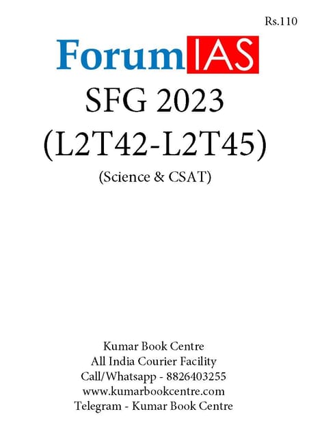 (Set) Forum IAS SFG Test 2023 - Level 2 Test 42 to 45 (Science & CSAT) - [B/W PRINTOUT]