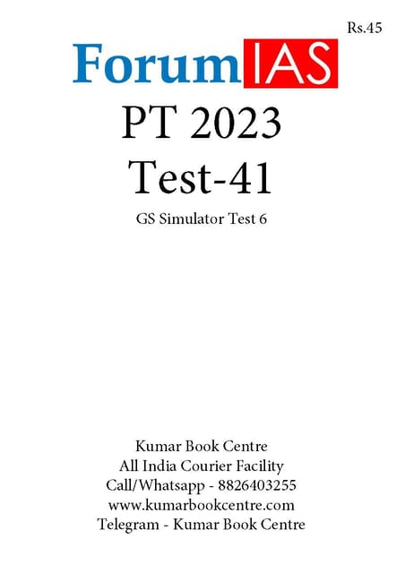 (Set) Forum IAS PT Test Series 2023 - Test 41 to 44 - [B/W PRINTOUT]