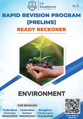 Environment - La Excellence Ready Reckoner Program RRP Prelims 2023 - [B/W PRINTOUT]