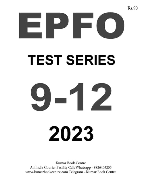 EPFO Test Series 2023 by Rahul Gupta - Test 9 to 12 - [B/W PRINTOUT]