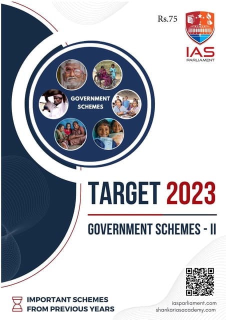 Government Schemes 2 - Shankar IAS Target PT 2023 - [B/W PRINTOUT]