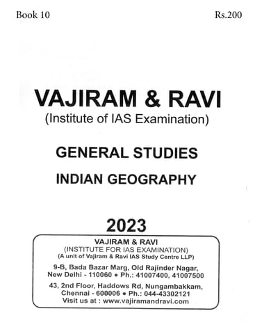 Indian Geography - General Studies GS Printed Notes Yellow Book 2023 - Vajiram & Ravi - [B/W PRINTOUT]