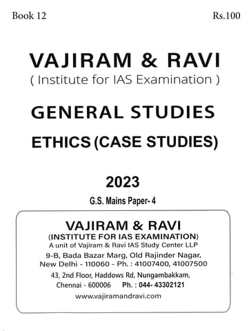 Ethics (Case Studies) - General Studies GS Printed Notes Yellow Book 2023 - Vajiram & Ravi - [B/W PRINTOUT]