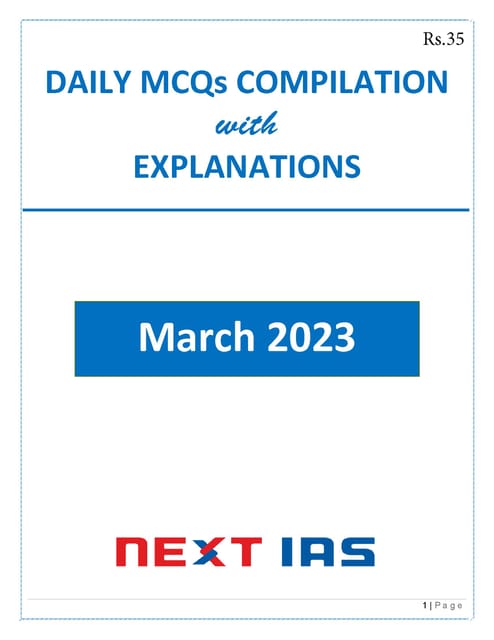 March 2023 - Next IAS Monthly MCQ Consolidation - [B/W PRINTOUT]
