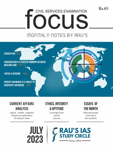 July 2023 - Rau's IAS Focus Monthly Current Affairs - [B/W PRINTOUT]
