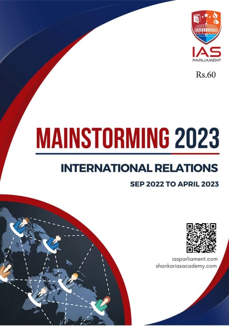 International Relations - Shankar IAS Mainstorming 2023 - [B/W PRINTOUT]