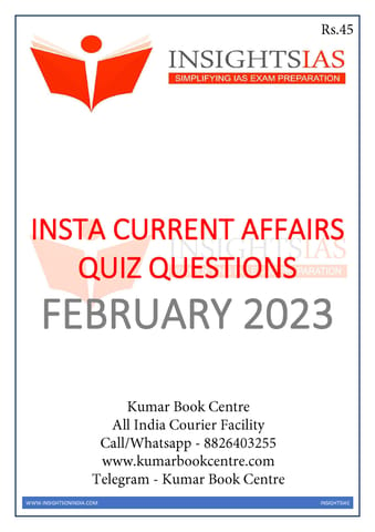 February 2023 - Insights on India Current Affairs Daily Quiz - [B/W PRINTOUT]