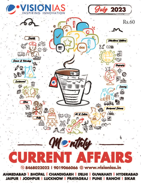 July 2023 - Vision IAS Monthly Current Affairs - [B/W PRINTOUT]