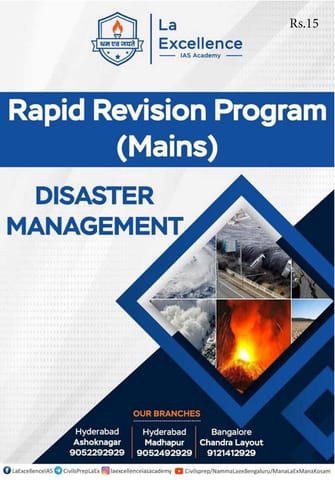 Disaster Management - La Excellence Ready Reckoner Program RRP Mains 2023 - [B/W PRINTOUT]