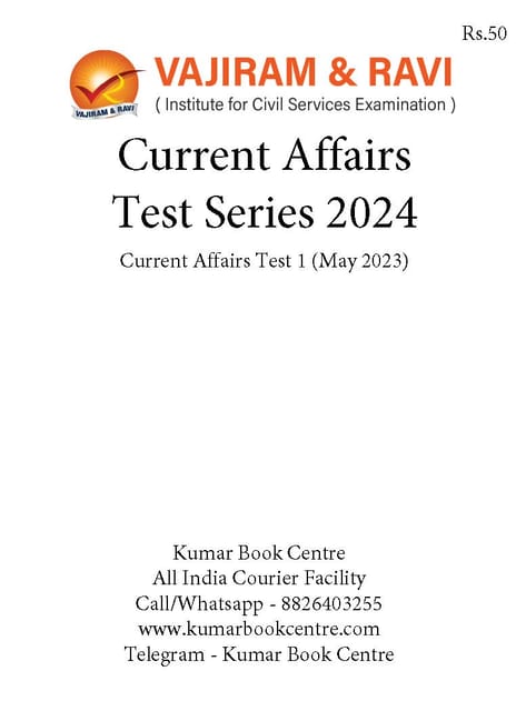 (Set) Vajiram & Ravi PT Current Affairs Test Series 2024 - Test 1 to 5 - [B/W PRINTOUT]