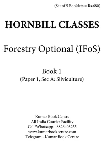 (Set of 5 Booklets) Forestry Optional (IFoS) Printed Notes 2021 - Hornbill Classes - [B/W PRINTOUT]