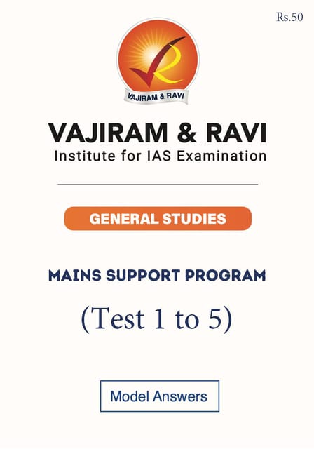 (Set) Vajiram & Ravi Mains Support Program 2023 - Test 1 to 5 - [B/W PRINTOUT]