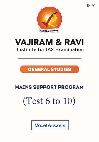 (Set) Vajiram & Ravi Mains Support Program 2023 - Test 6 to 10 - [B/W PRINTOUT]