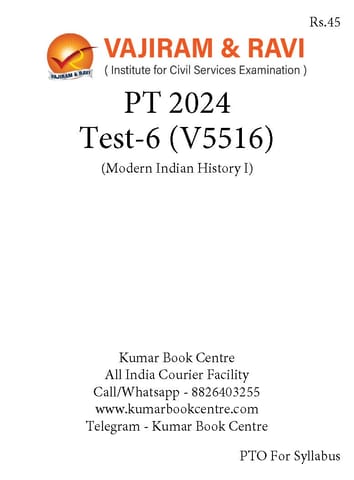 (Set) Vajiram & Ravi PT Test Series 2024 - Test 6 to 7 - [B/W PRINTOUT]