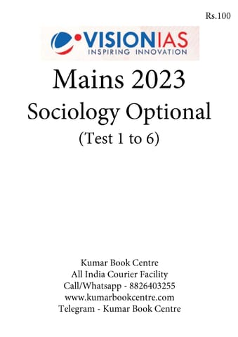 (Set) Vision IAS Mains Test Series 2023 - Sociology Optional Test 1 to 6 - [B/W PRINTOUT]