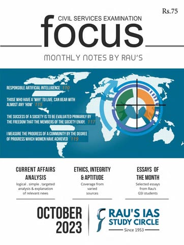 October 2023 - Rau's IAS Focus Monthly Current Affairs - [B/W PRINTOUT]