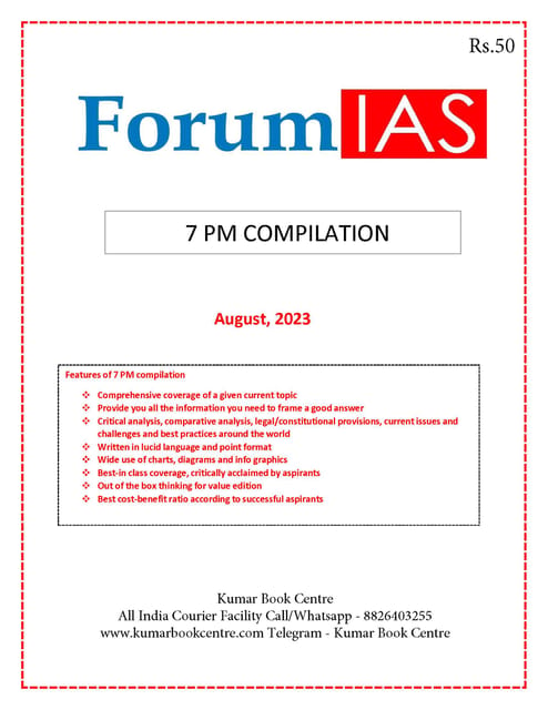 August 2023 - Forum IAS 7pm Compilation - [B/W PRINTOUT]