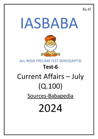 (Set) IAS Baba PT Test Series 2024 - PT Test 6 to 10 - [B/W PRINTOUT]