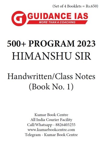(Set of 4 Booklets) Geography Optional 500+ Program Handwritten/Class Notes 2023 - Himanshu Sharma - Guidance IAS - [B/W PRINTOUT]