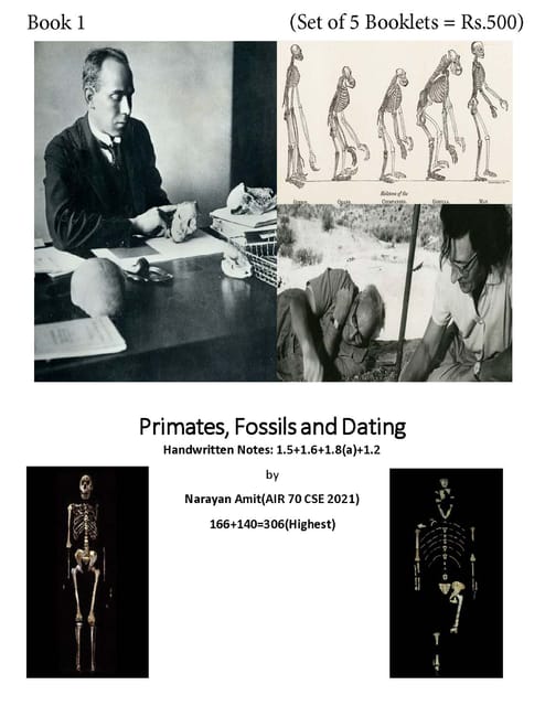 (Set of 5 Booklets) Anthropology Optional Printed Notes - Narayan Amit (AIR 70, 2021) - [B/W PRINTOUT]