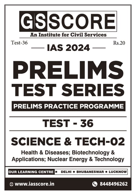 (Set) GS Score PT Test Series 2024 - Test 36 to 40 - [B/W PRINTOUT]