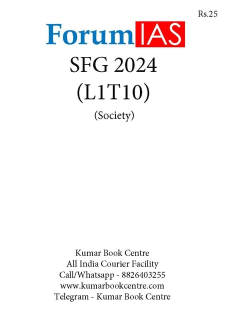 Forum IAS SFG Test 2024 - Level 1 Test 10 (Society) - [B/W PRINTOUT]