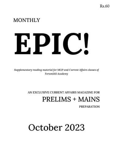 October 2023 - Forum IAS Factly/EPIC Monthly Current Affairs - [B/W PRINTOUT]
