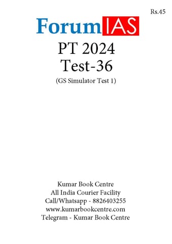 (Set) Forum IAS PT Test Series 2024 - Test 36 to 40 - [B/W PRINTOUT]