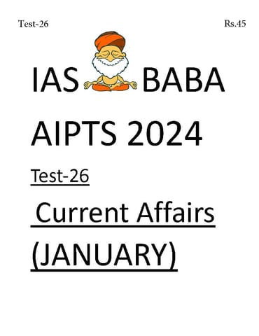 (Set) IAS Baba PT Test Series 2024 - PT Test 26 to 30 - [B/W PRINTOUT]