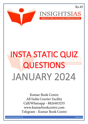 January 2024 - Insights on India Static Quiz - [B/W PRINTOUT]