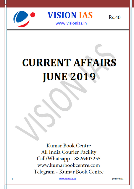 Vision IAS Monthly Current Affairs - June 2019 - [PRINTED]