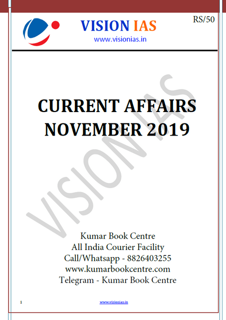 Vision IAS Monthly Current Affairs - November 2019 - [PRINTED]