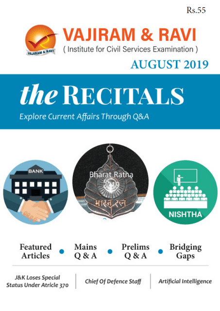 Vajiram & Ravi Monthly Current Affairs - The Recitals - August 2019 - [PRINTED]