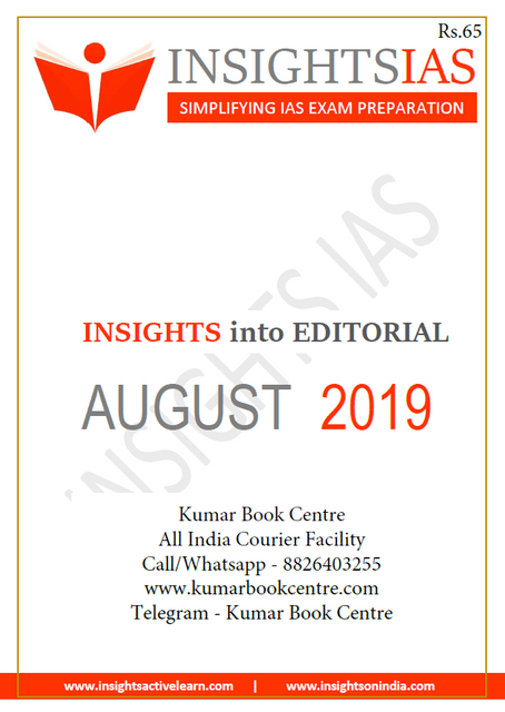 Insights on India Editorial - August 2019 - [PRINTED]