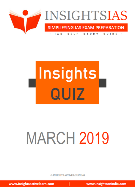 Insights on India Daily Quiz - March 2019 - [PRINTED]