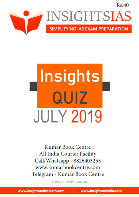 Insights on India Daily Quiz - July 2019 - [PRINTED]