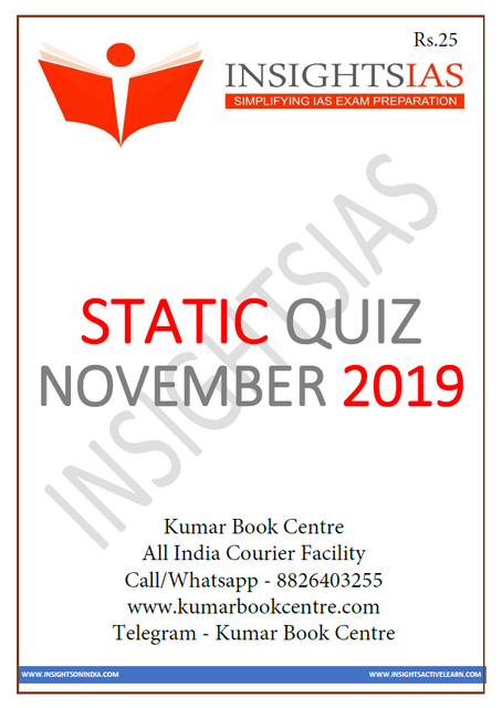 Insights on India Static Quiz - November 2019 - [PRINTED]