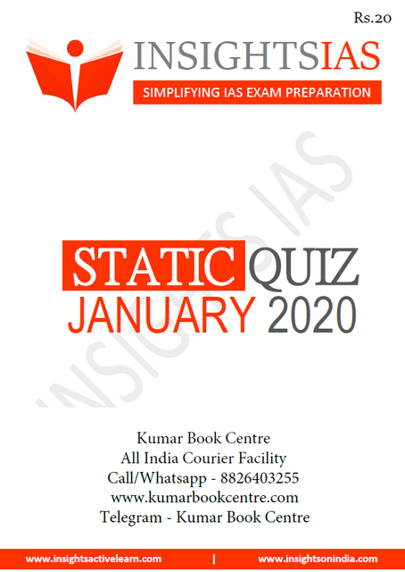Insights on India Static Quiz - January 2020 - [PRINTED]
