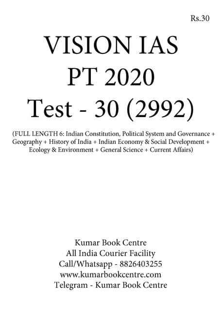 Vision IAS PT Test Series 2020 with Solution - Test 30 (2992) - [PRINTED]