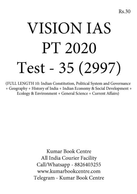 Vision IAS PT Test Series 2020 with Solution - Test 35 (2997) - [PRINTED]