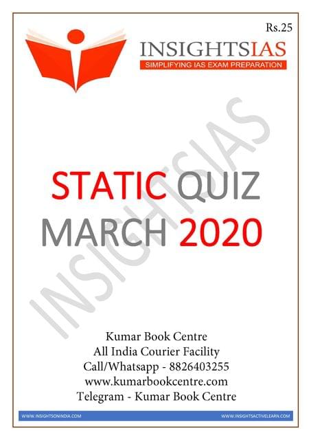Insights on India Static Quiz - March 2020 - [PRINTED]
