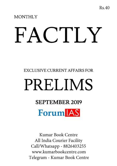 Forum IAS Factly Monthly Current Affairs - September 2019 - [PRINTED]