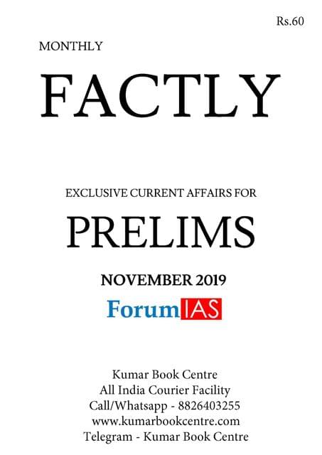 Forum IAS Factly Monthly Current Affairs - November 2019 - [PRINTED]
